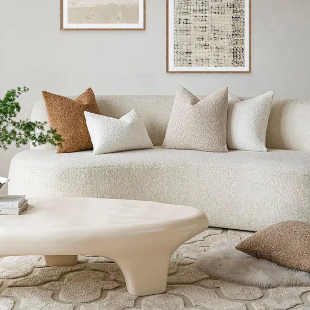 Truvel Boucle Cushion Cover - Durable Microfiber, 18x18 Inches 1