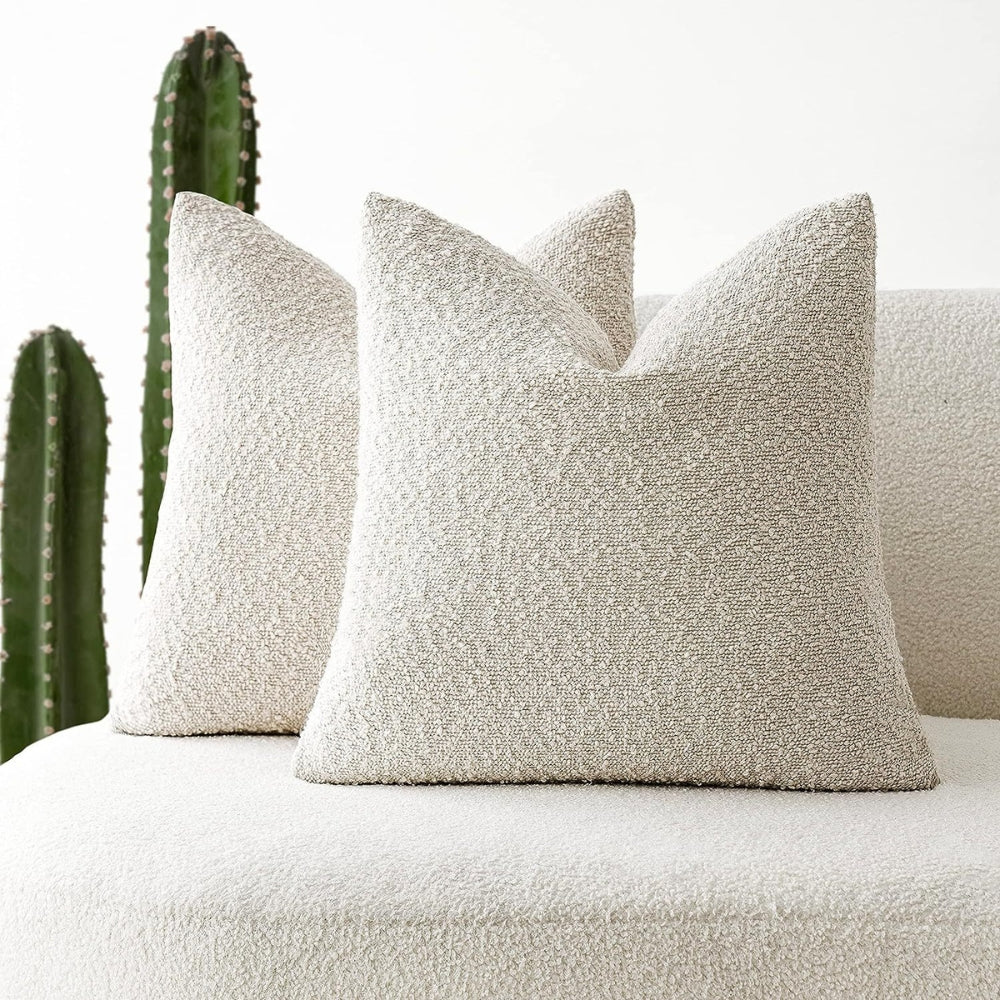Truvel Boucle Cushion Cover - Durable Microfiber, 18x18 Inches 2