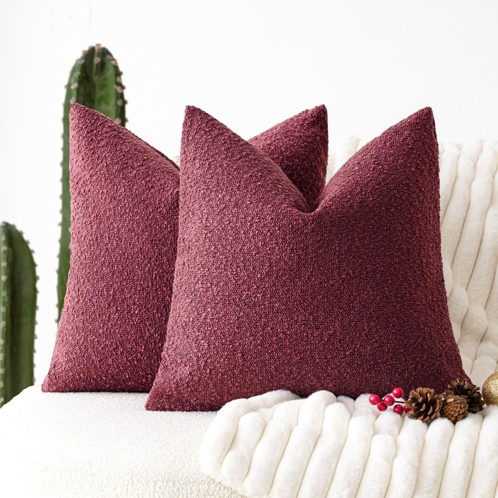 Truvel Boucle Cushion Cover - Durable Microfiber, 18x18 Inches 7
