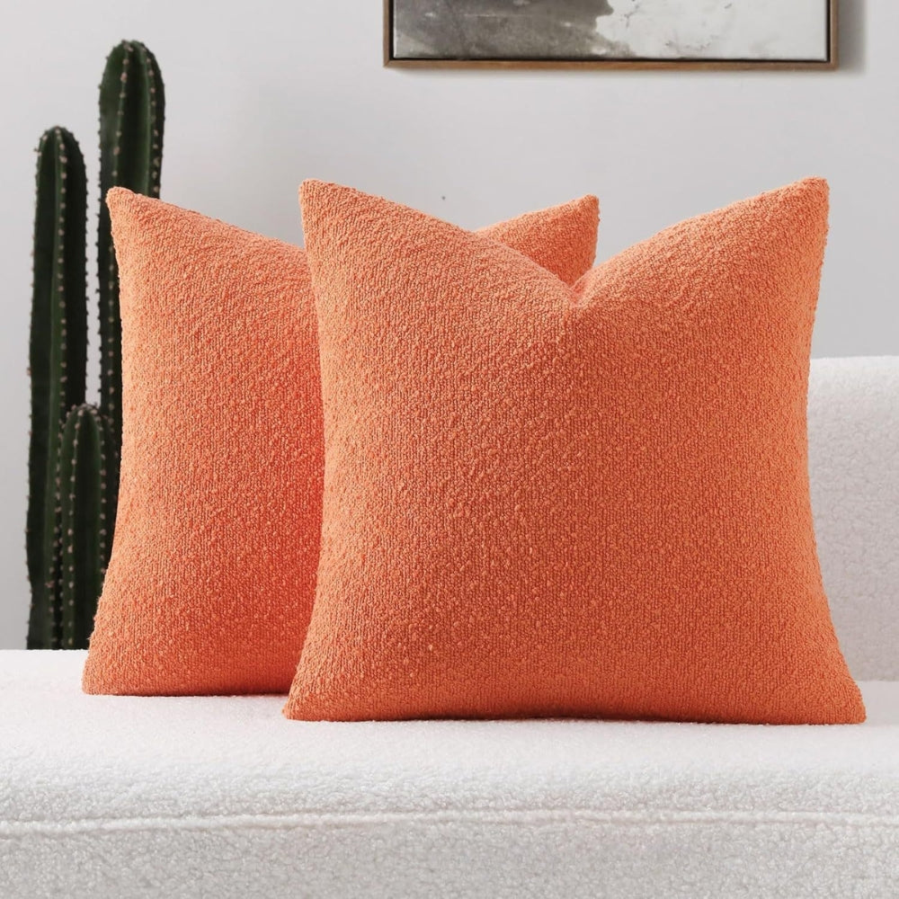 Truvel Boucle Cushion Cover - Durable Microfiber, 18x18 Inches 8