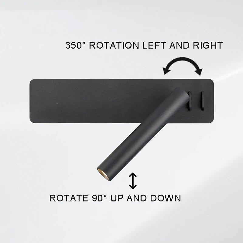 Twirllite LED Lamp - Rotatable Wall Light, Adjustable Brightness 5