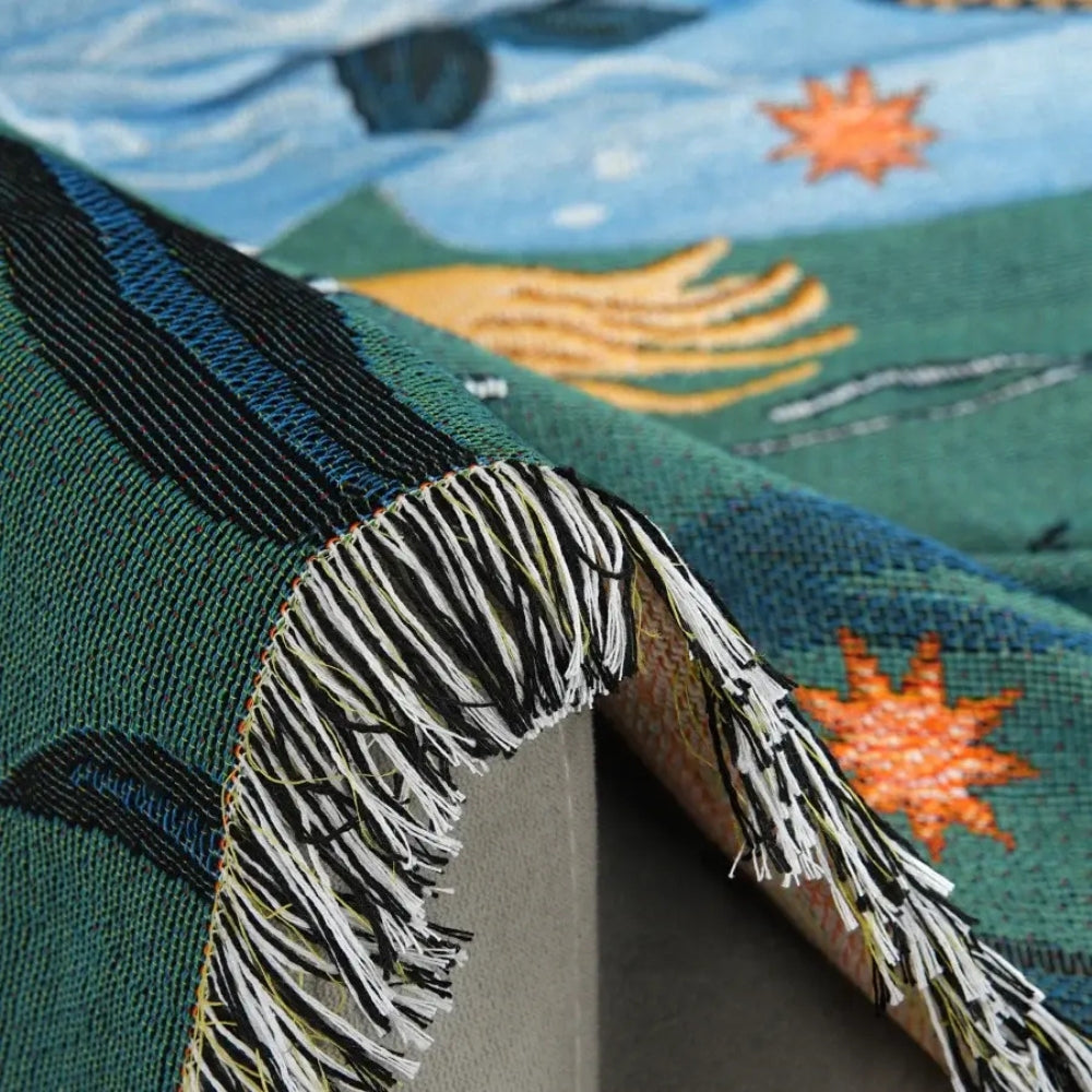 Ulyssa Sofa Cover - Cotton-Polyester Blend, Whimsical Underwater Design 5