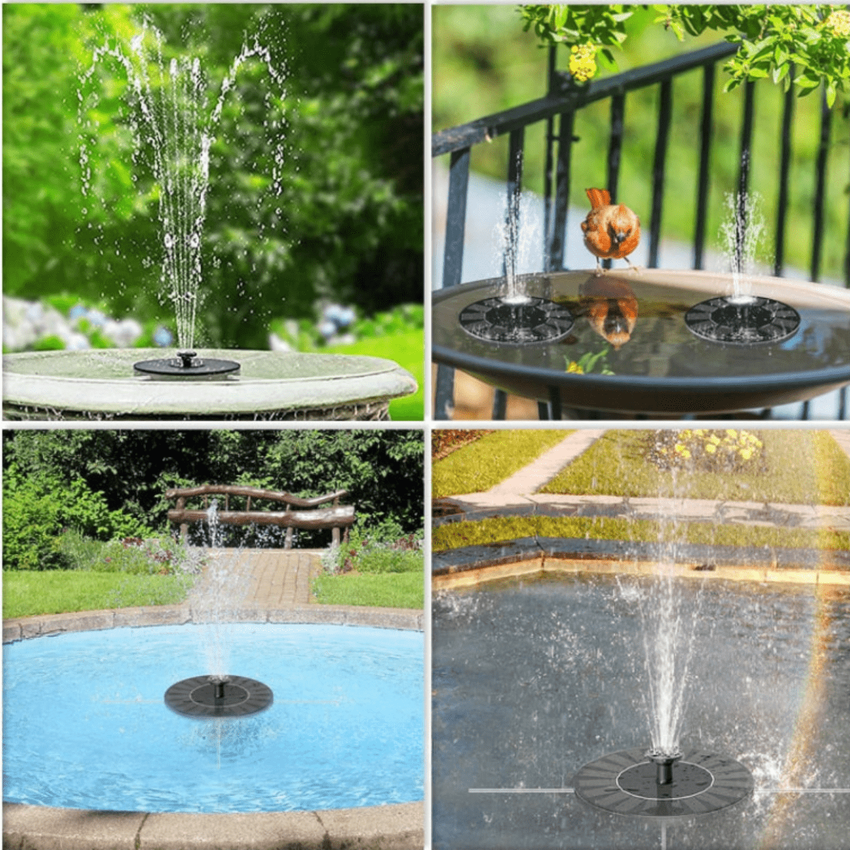AquaBloom Fountain - Solar Water Fountain - Garden Style - Floating Design