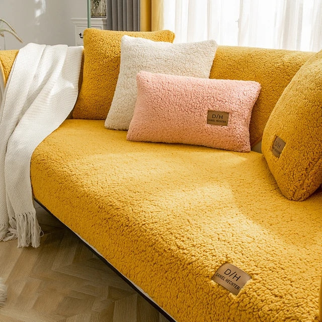 CozyHaven – Sherpa Fleece Sofa Cover