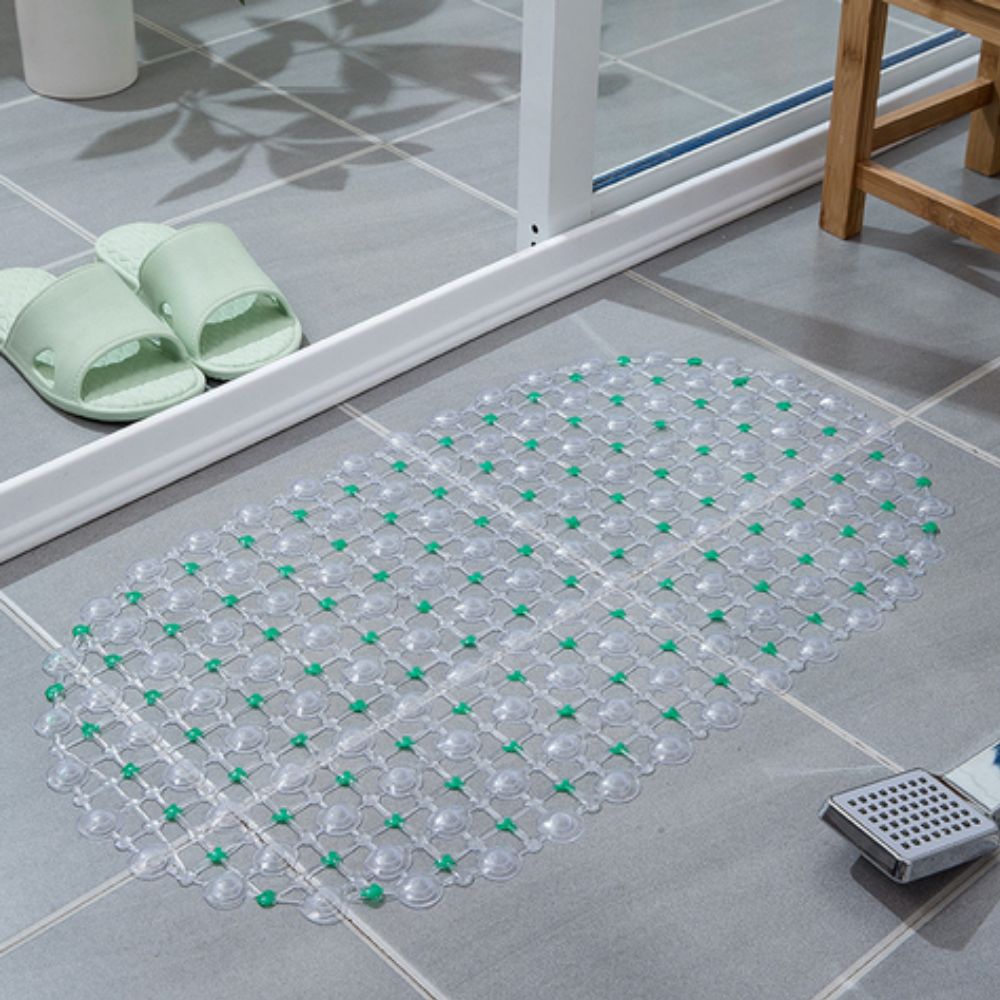 Velo Shower Mat - Non-Slip PVC with Suction Cups, Quick Drain Design 0
