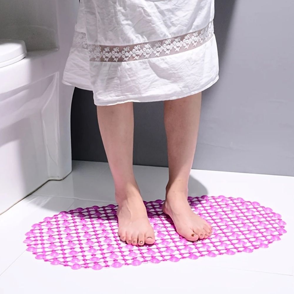 Velo Shower Mat - Non-Slip PVC with Suction Cups, Quick Drain Design 2
