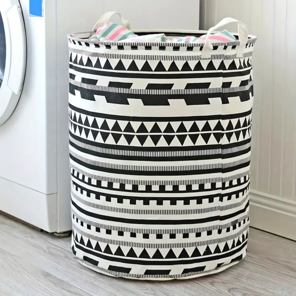 Vero Laundry Hamper - Foldable Tribal Pattern, Large Capacity 0