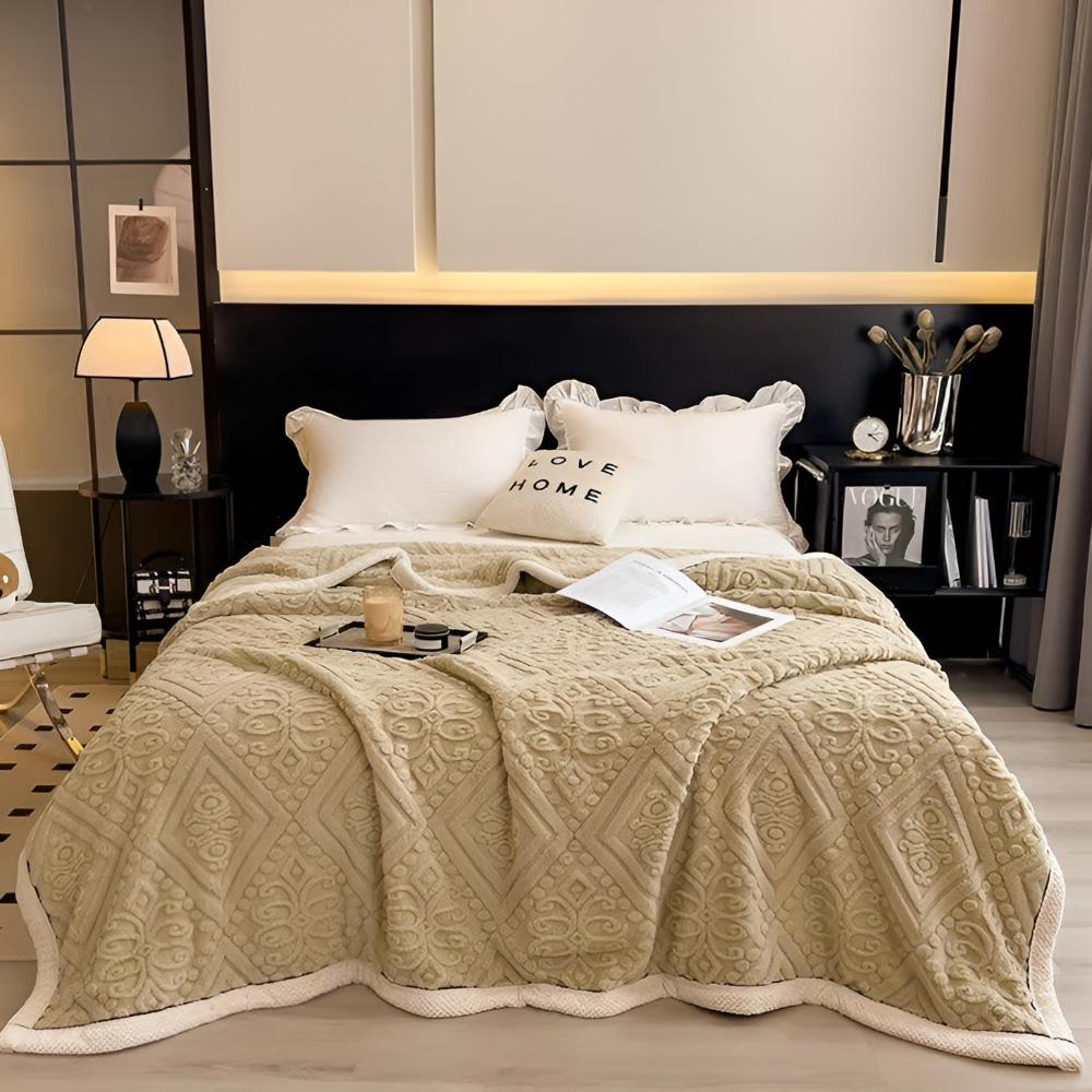 Vesper Velvet Blanket - Plush Sherpa Backing, Year-Round Comfort 5