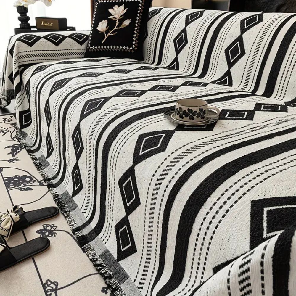 Vibe Tide Sofa Cover - Microfiber Blend, Boho Design 2
