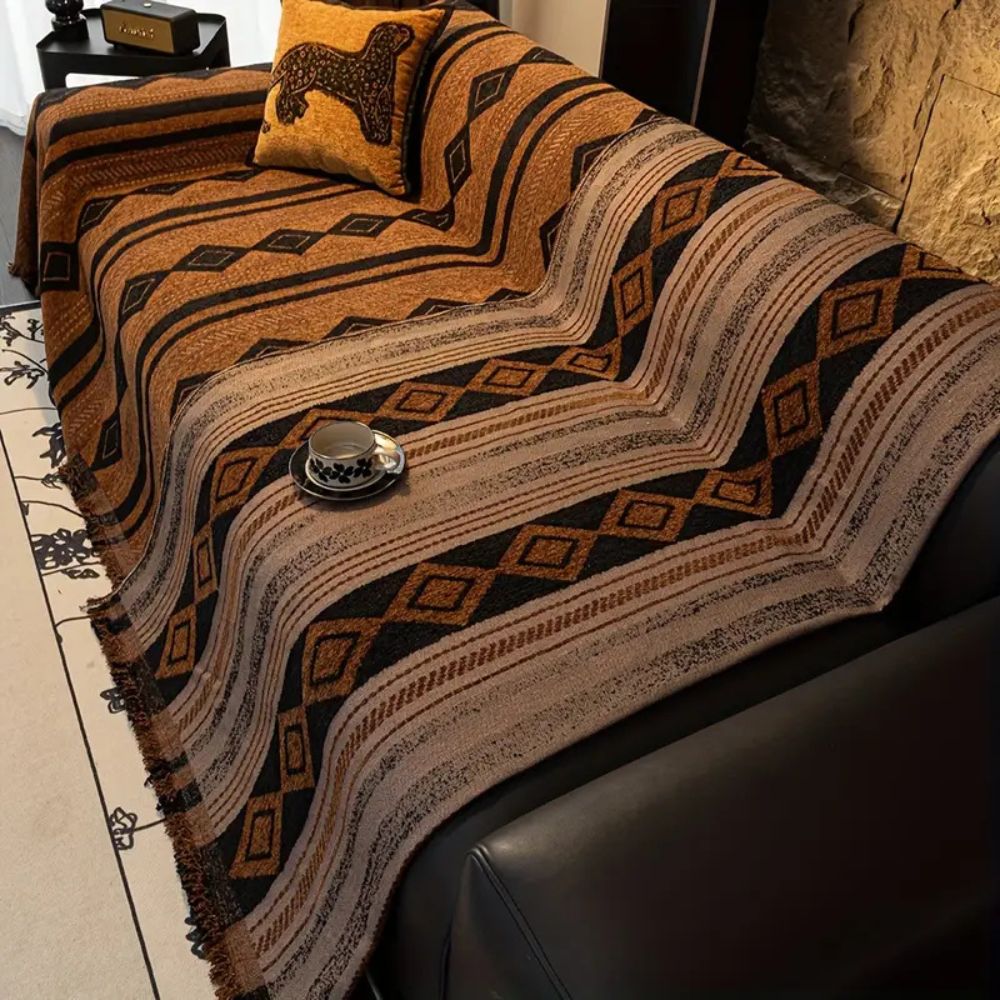 Vibe Tide Sofa Cover - Microfiber Blend, Boho Design 4