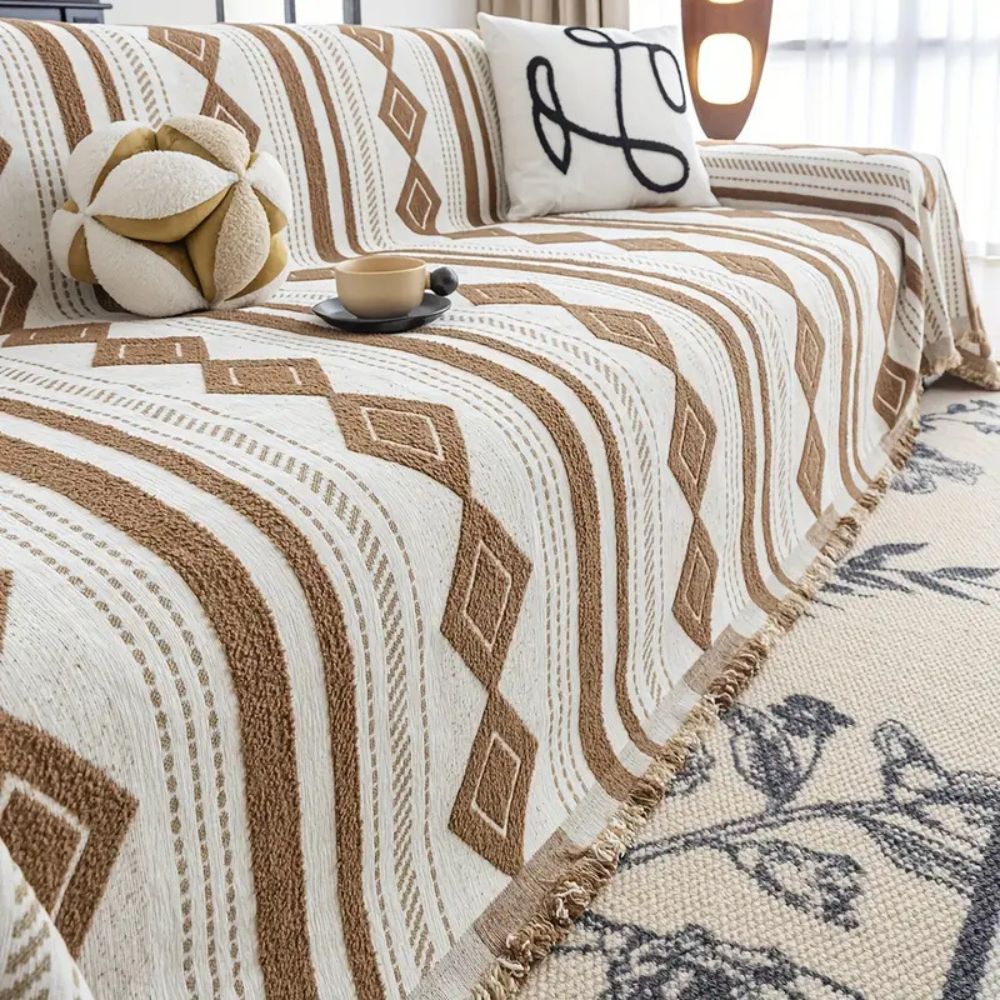 Vibe Tide Sofa Cover - Microfiber Blend, Boho Design 6