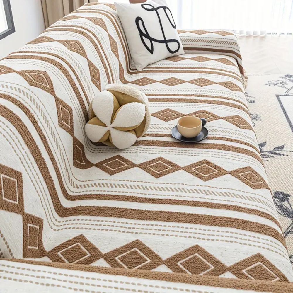 Vibe Tide Sofa Cover - Microfiber Blend, Boho Design 7