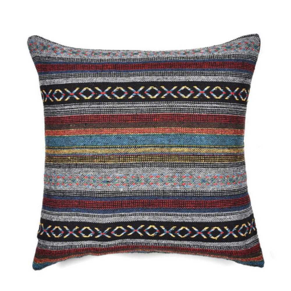 Vibrant Cushion Cover - Woven Microfiber, Bohemian Geometric Design 10