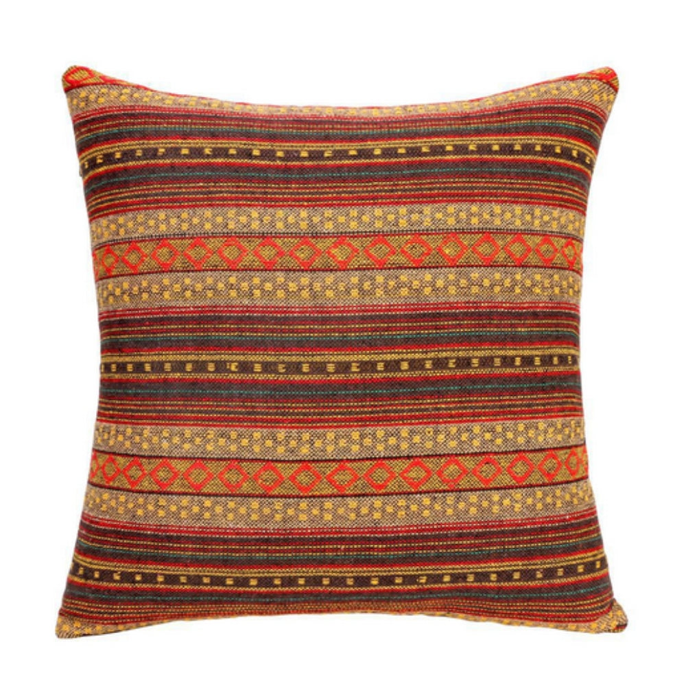 Vibrant Cushion Cover - Woven Microfiber, Bohemian Geometric Design 5