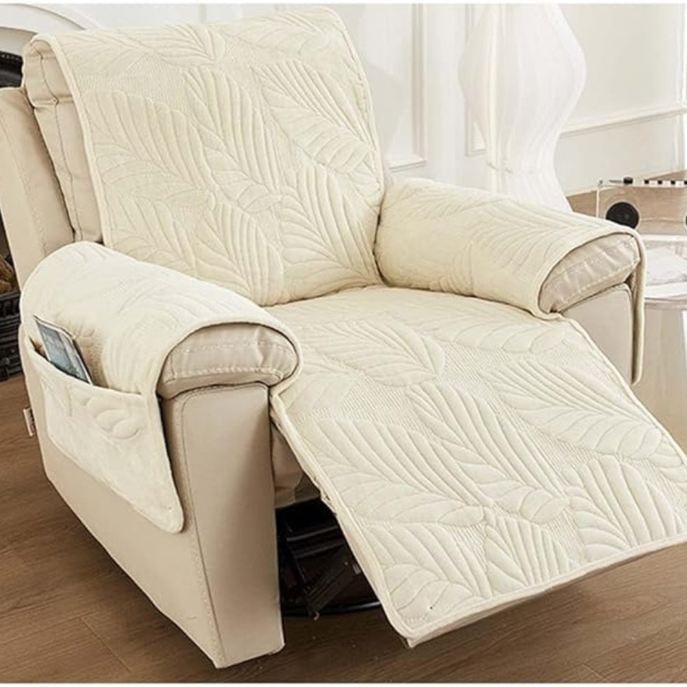 Vibrant Leaf Recliner Cover - Anti-Slip Microfibre, Universal Fit 0