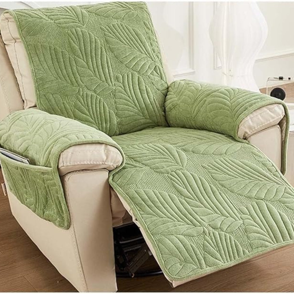 Vibrant Leaf Recliner Cover - Anti-Slip Microfibre, Universal Fit 5