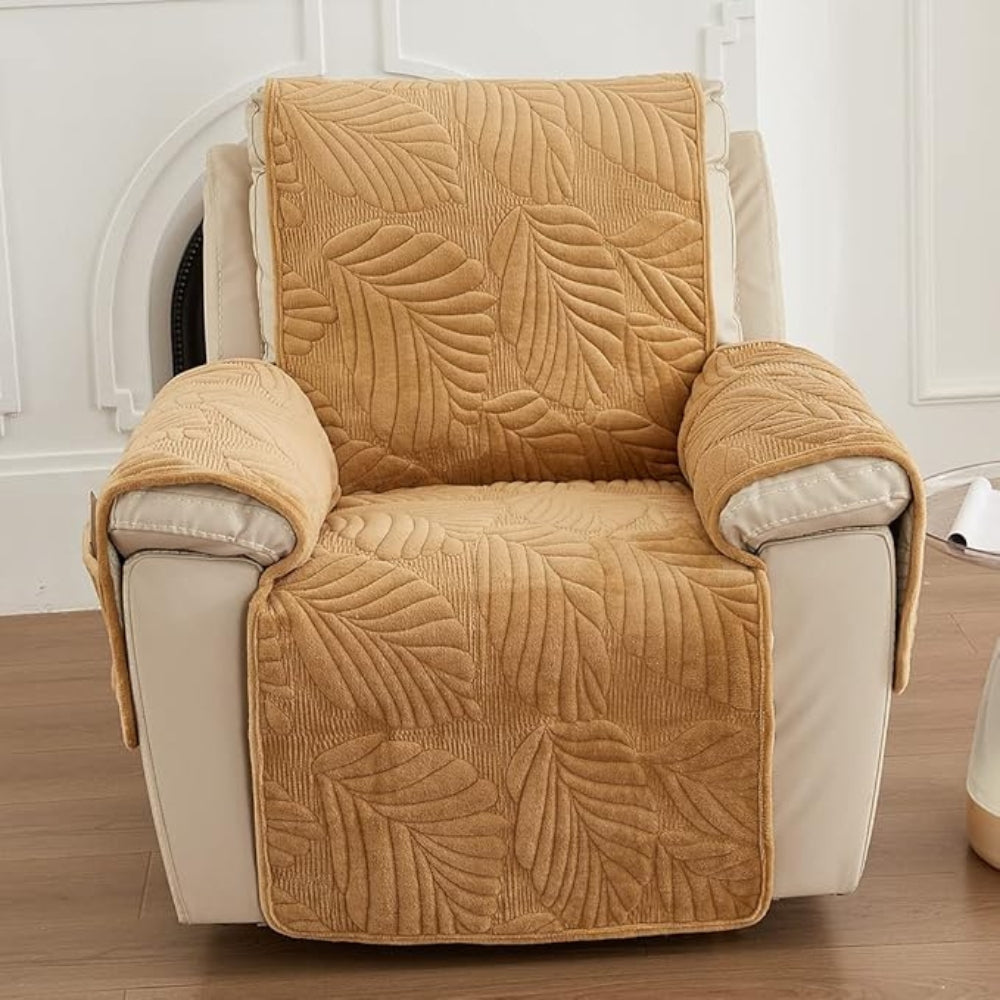 Vibrant Leaf Recliner Cover - Anti-Slip Microfibre, Universal Fit 9
