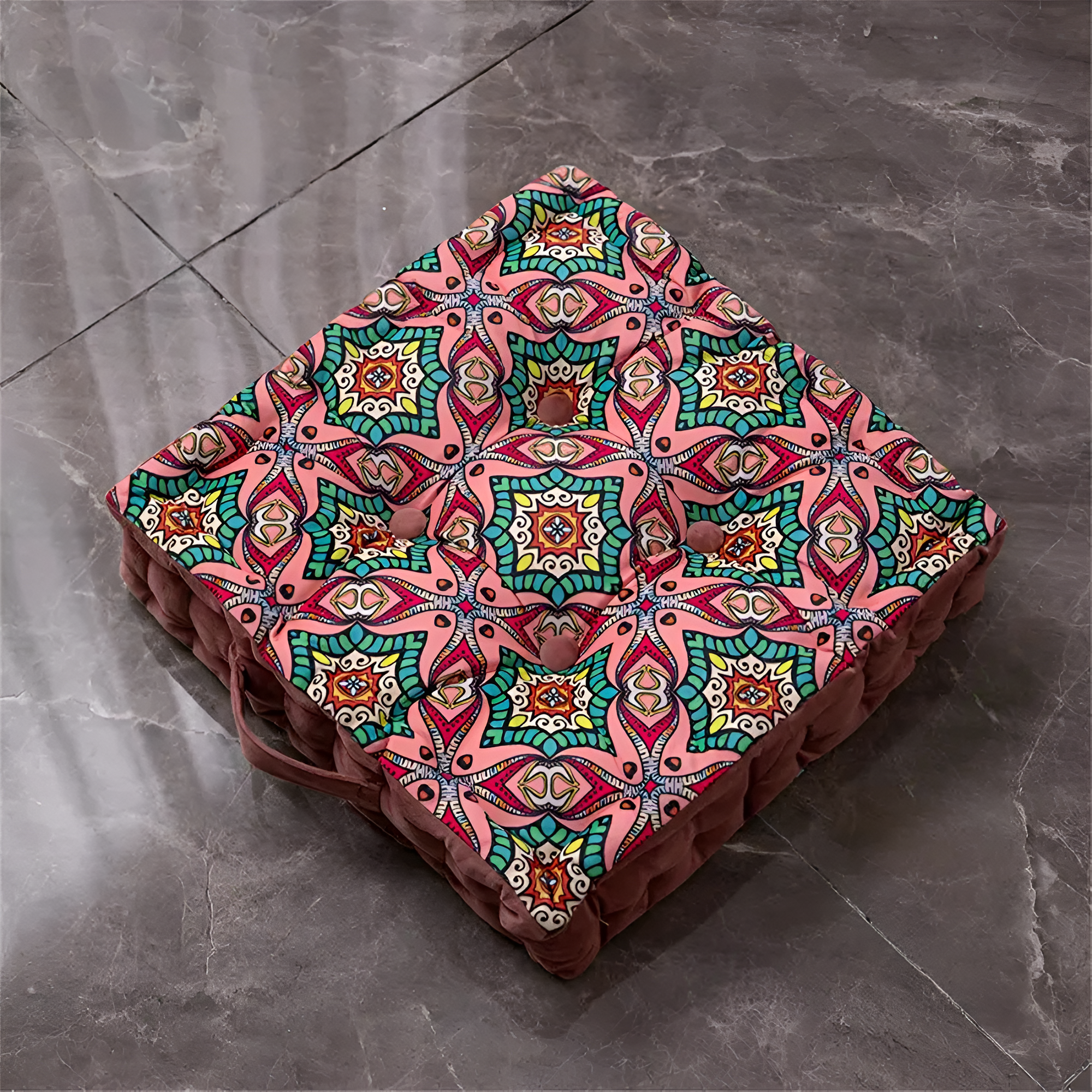 Vinta Floor Cushion - Plush Velvet Tufted Design, Cozy Seating 0