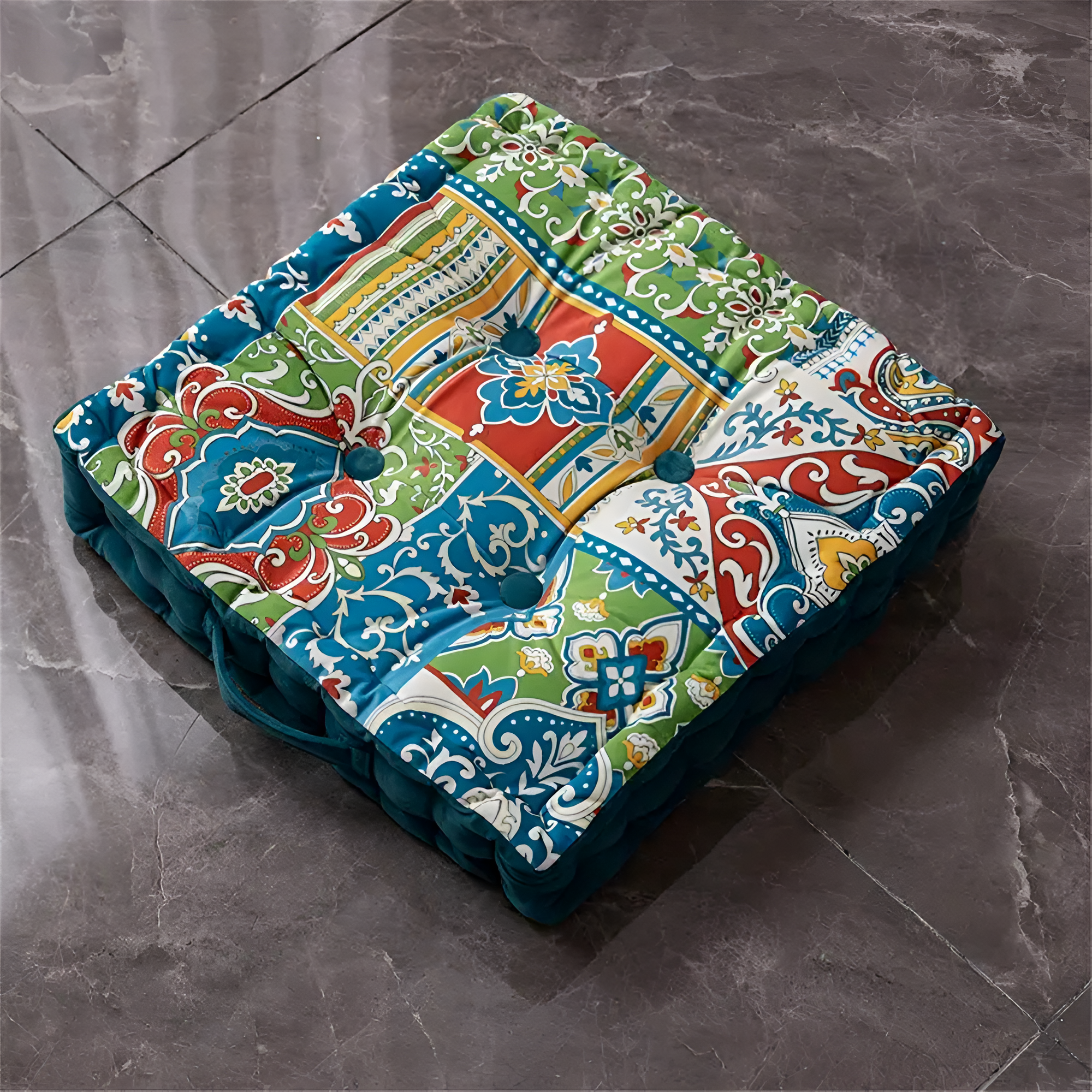 Vinta Floor Cushion - Plush Velvet Tufted Design, Cozy Seating 1