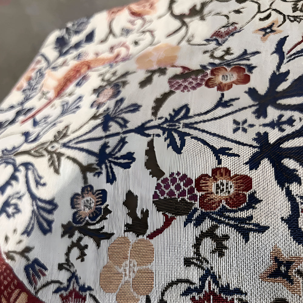 Viora Table Runner - Jacquard Floral and Bird Design, Elegant Tasselled Edges 6