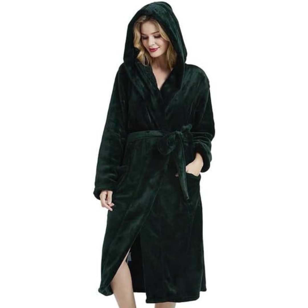 Vivianne Fleece Bathrobe - Hooded Women's Robe, Soft and Warm 7