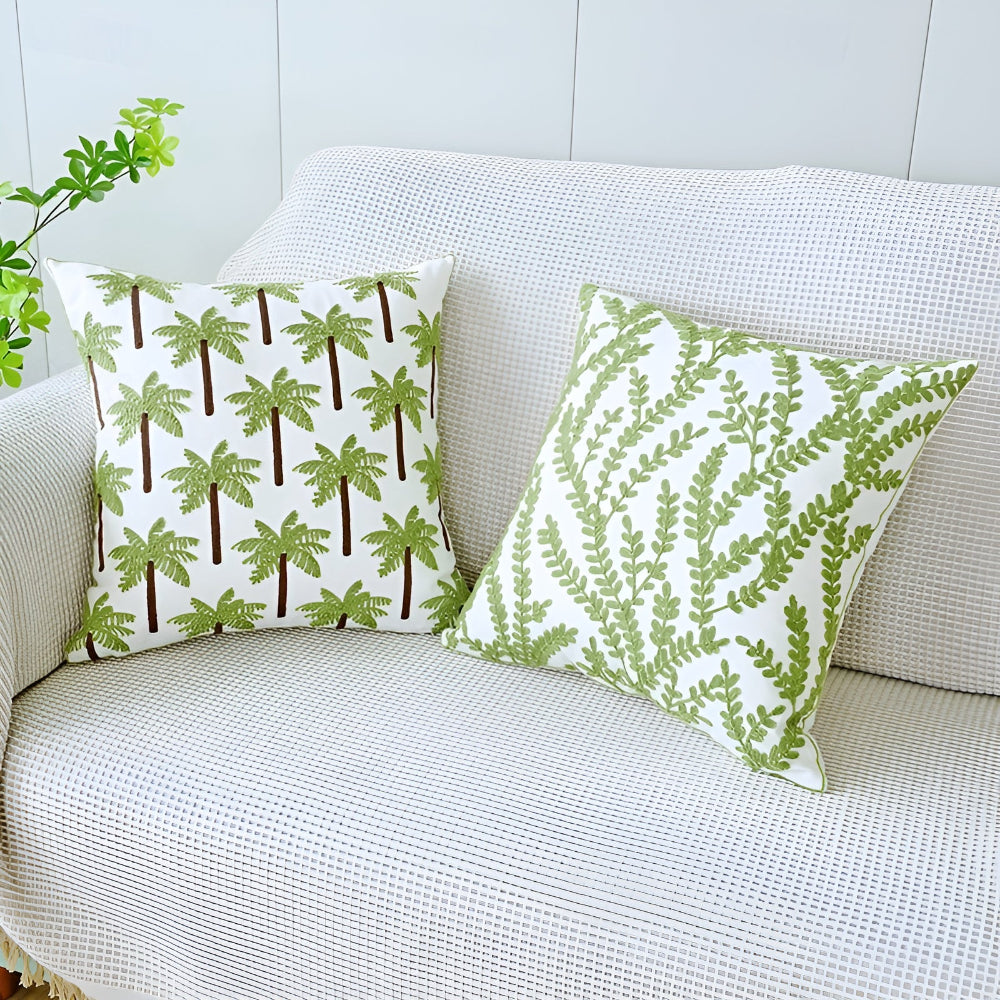 Vivid Sofa Cushion Cover - Microfiber Blend, Leaf Pattern 3