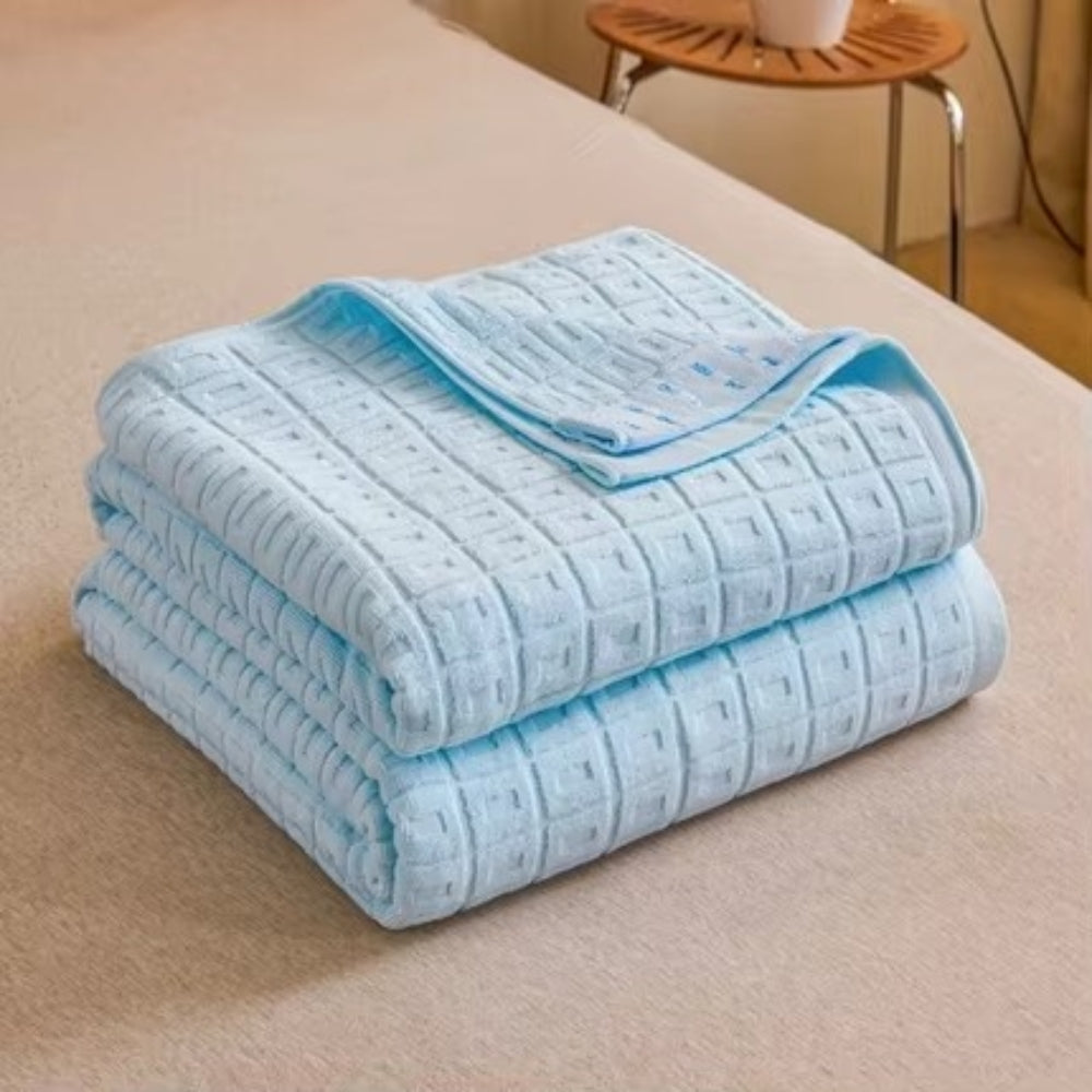 Cotton Waffle - Light Bedspread Throw Blanket