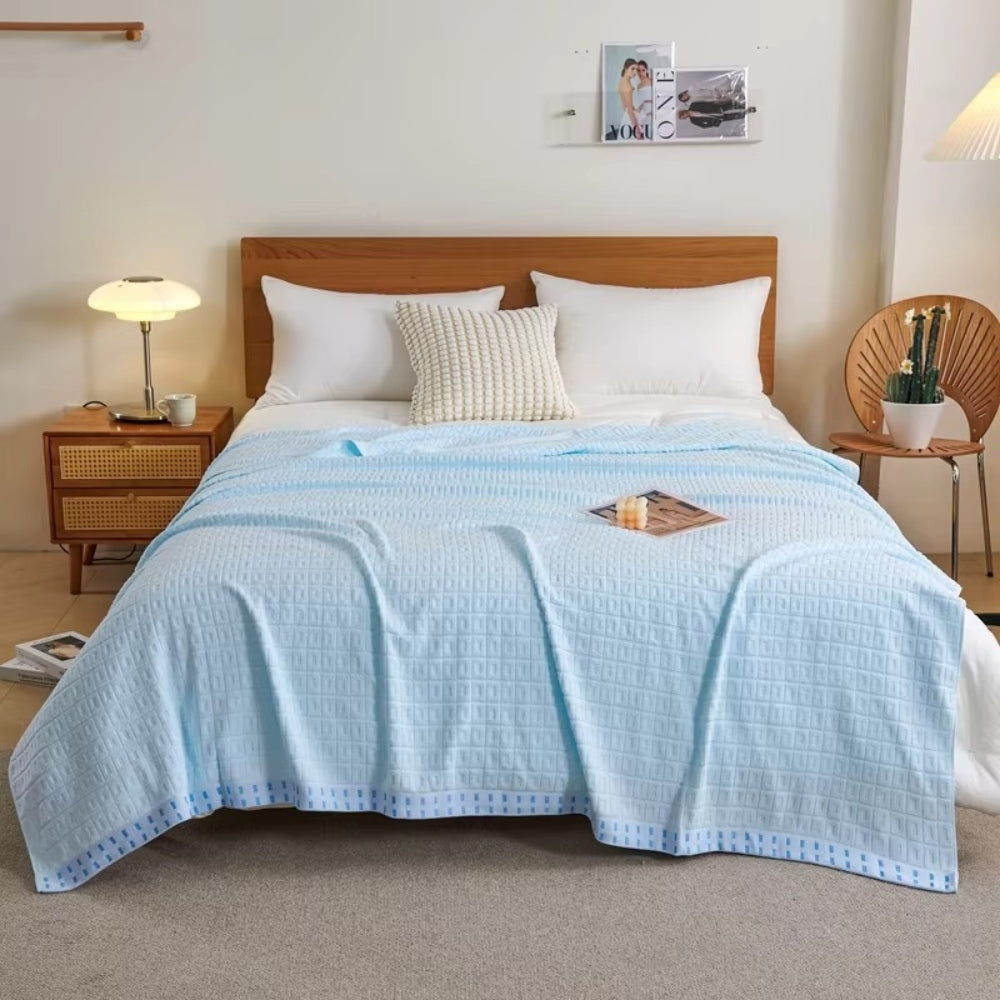 Cotton Waffle - Light Bedspread Throw Blanket