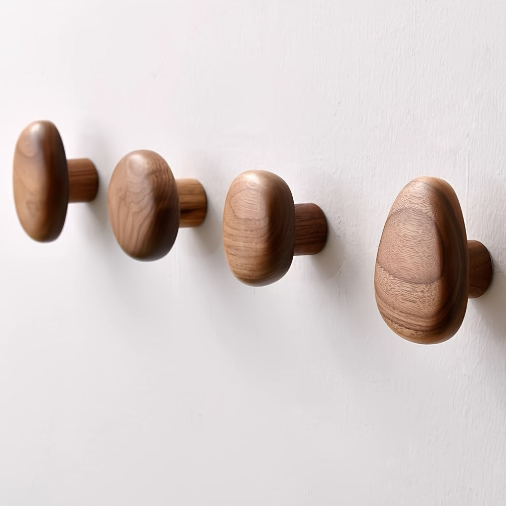 Wander Wall Hooks - Handmade Walnut and Beech Wood, Stylish Coat Hooks for Wall 2
