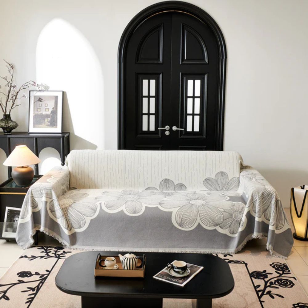 Wanderlust Sofa Cover - Soft Chenille, Reversible Floral Design 2