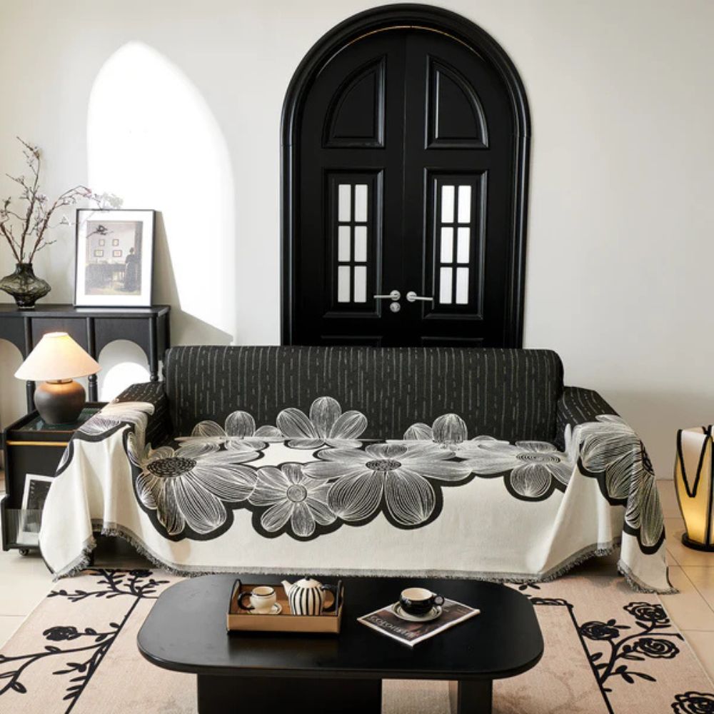 Wanderlust Sofa Cover - Soft Chenille, Reversible Floral Design 3