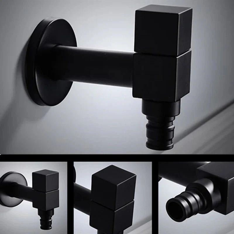 NoirStream – Matte Black Wall Tap – Modern Space-Saving Faucet