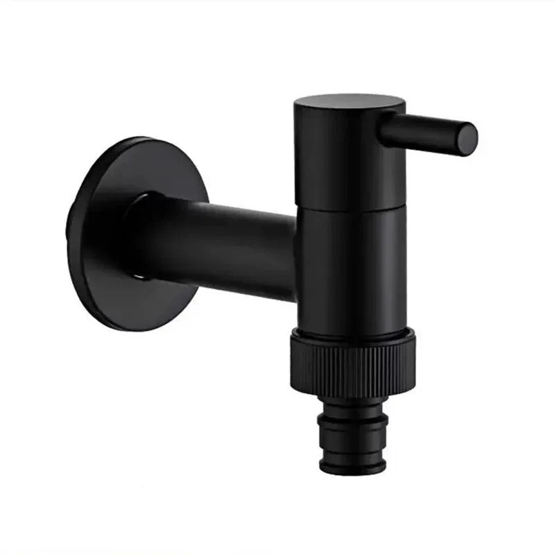 NoirStream – Matte Black Wall Tap – Modern Space-Saving Faucet