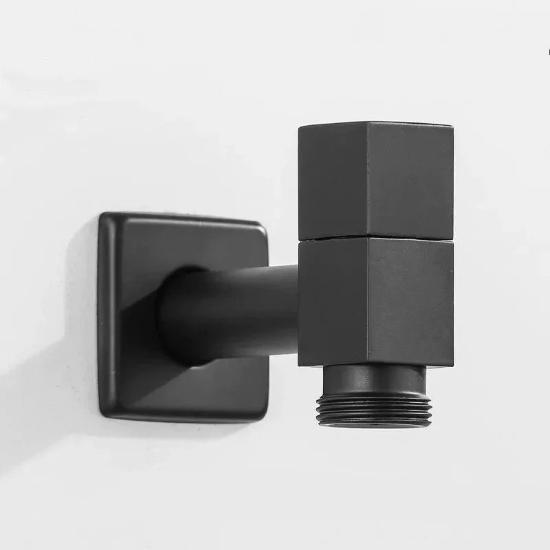NoirStream – Matte Black Wall Tap – Modern Space-Saving Faucet