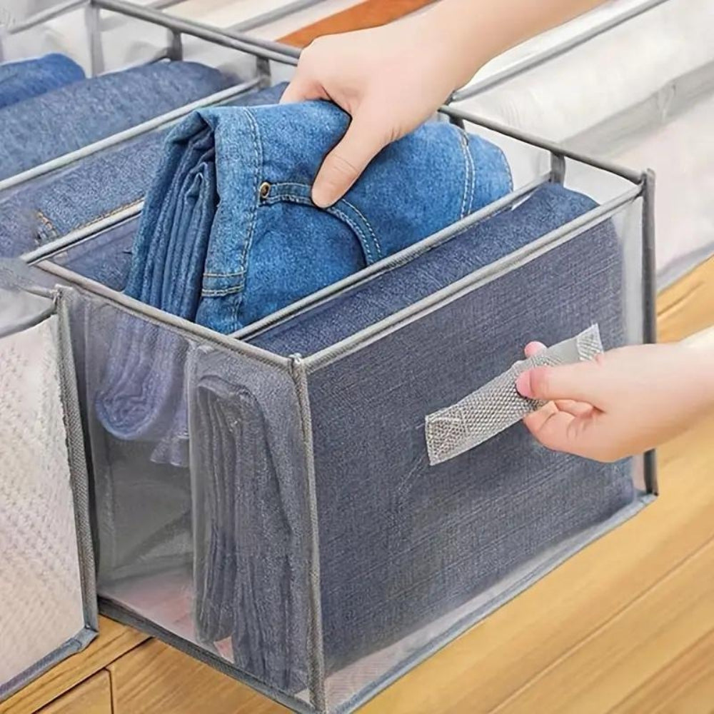 Waver Clothes Organizer - 7 Compartment Fabric Storage for Wardrobe Organization 0