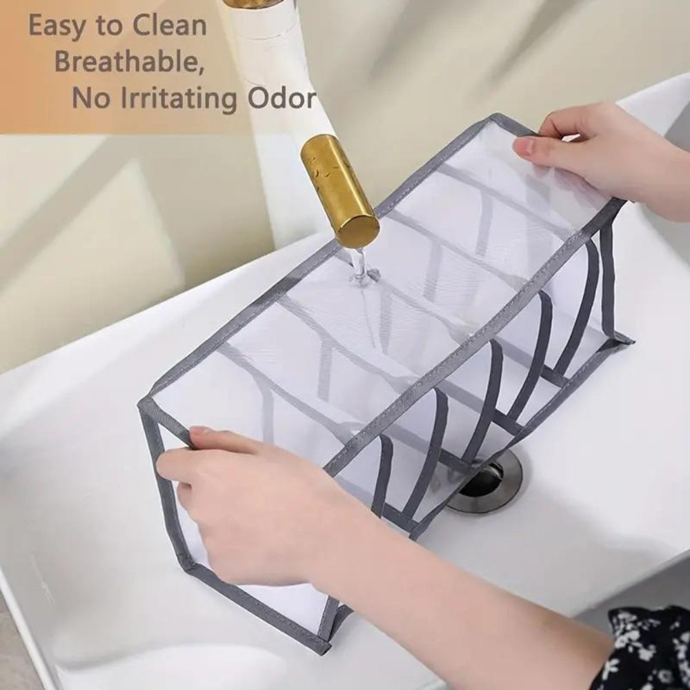 Waver Clothes Organizer - 7 Compartment Fabric Storage for Wardrobe Organization 3