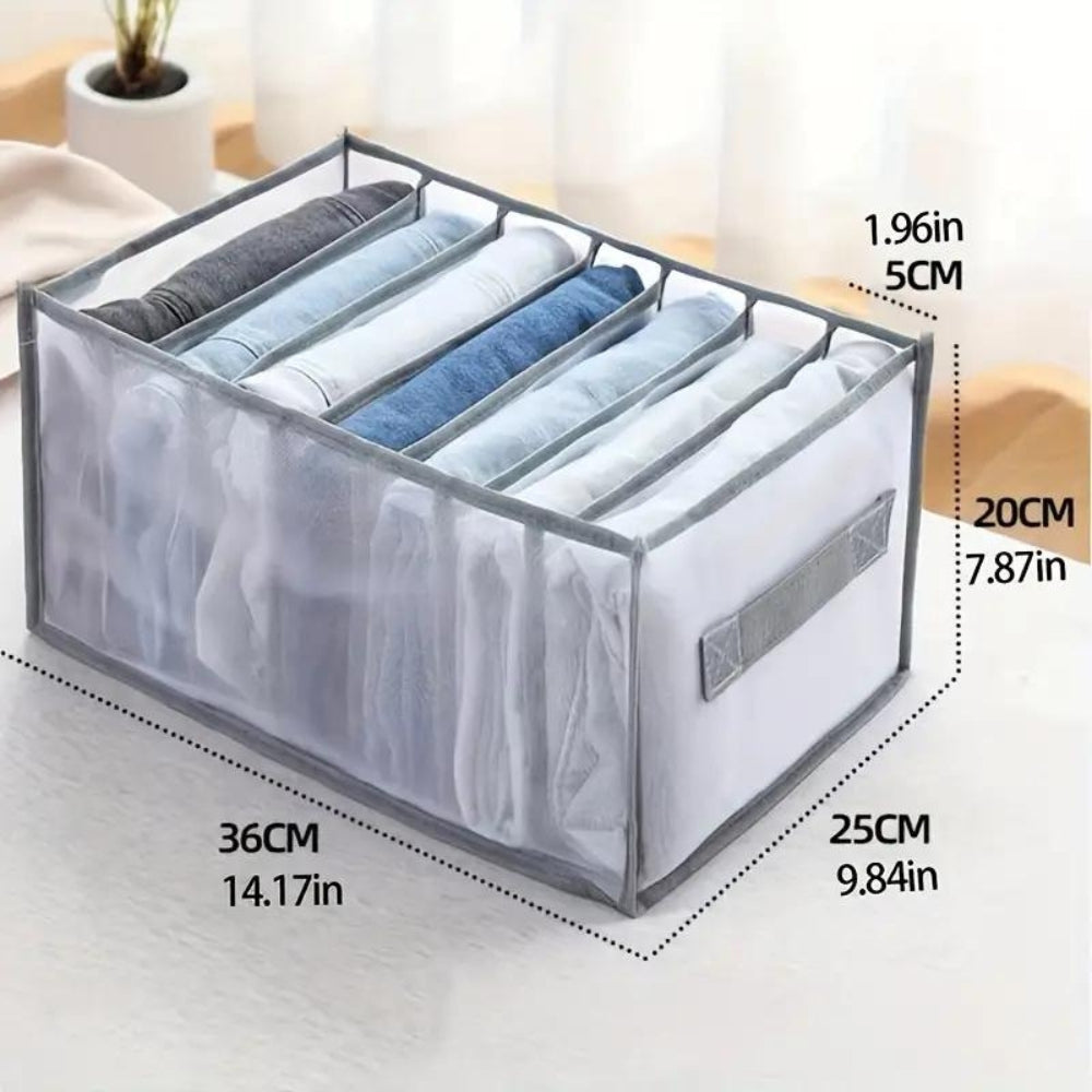 Waver Clothes Organizer - 7 Compartment Fabric Storage for Wardrobe Organization 4