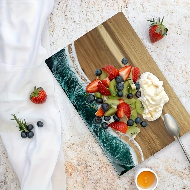 Waver Cutting Board - Acacia Wood with Ocean Resin Inlay, Multi-Purpose Chopping Board 2