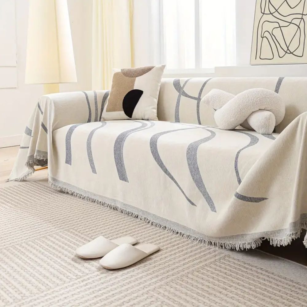 Waver Sofa Cover - Jacquard Chenille, Non-Slip Design 2