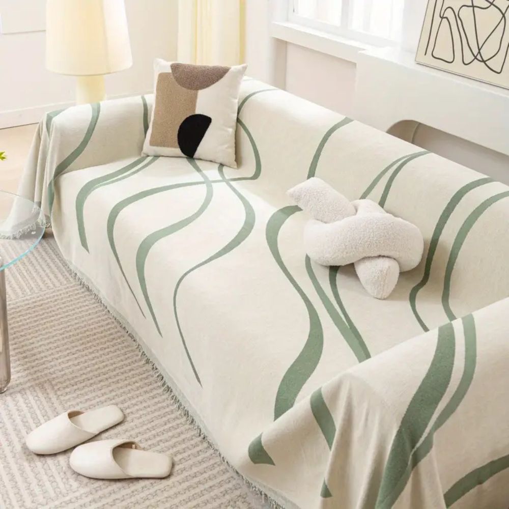Waver Sofa Cover - Jacquard Chenille, Non-Slip Design 7