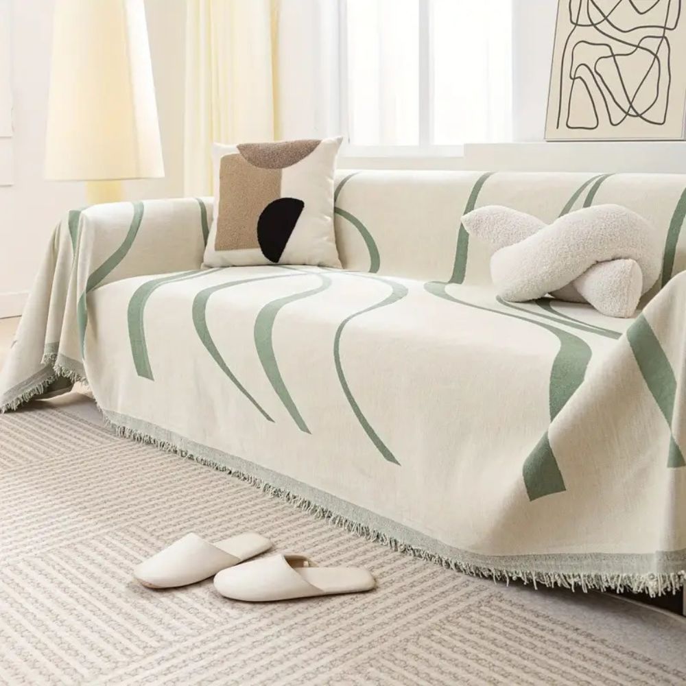 Waver Sofa Cover - Jacquard Chenille, Non-Slip Design 8