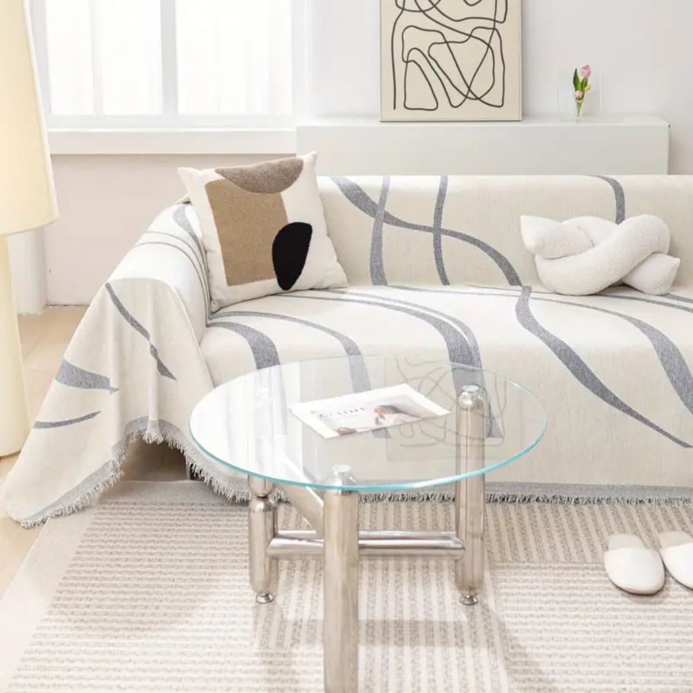 Waver Sofa Cover - Jacquard Chenille, Non-Slip Design 9