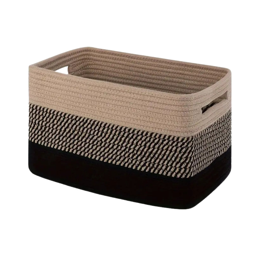 Waverly Storage Basket - Woven Cotton, Ombre Design 2