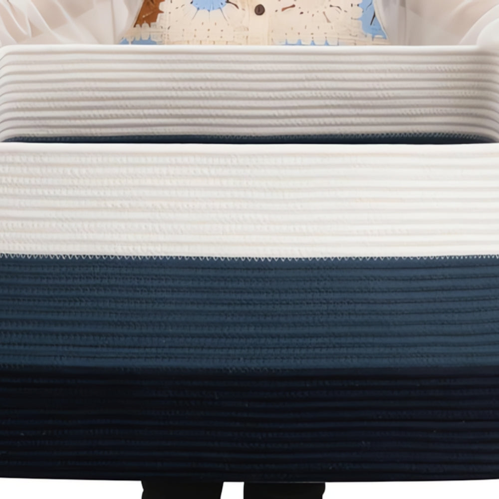 Waverly Storage Basket - Woven Cotton, Ombre Design 4