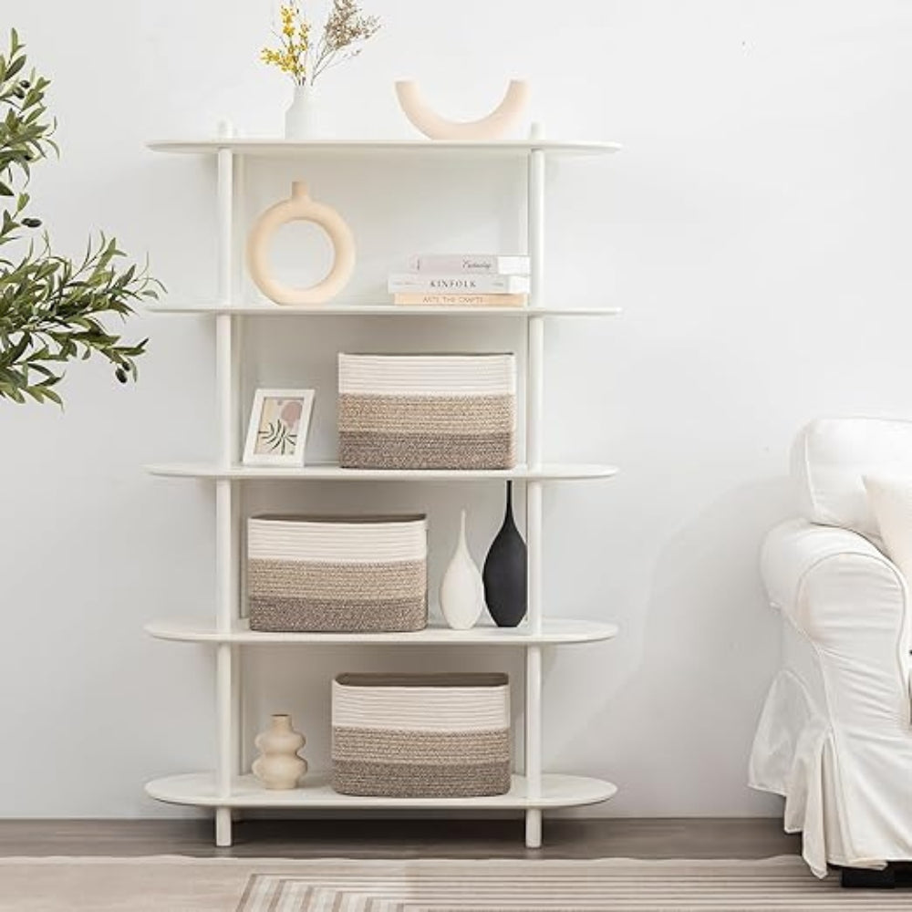 Waverly Storage Basket - Woven Cotton, Ombre Design 5