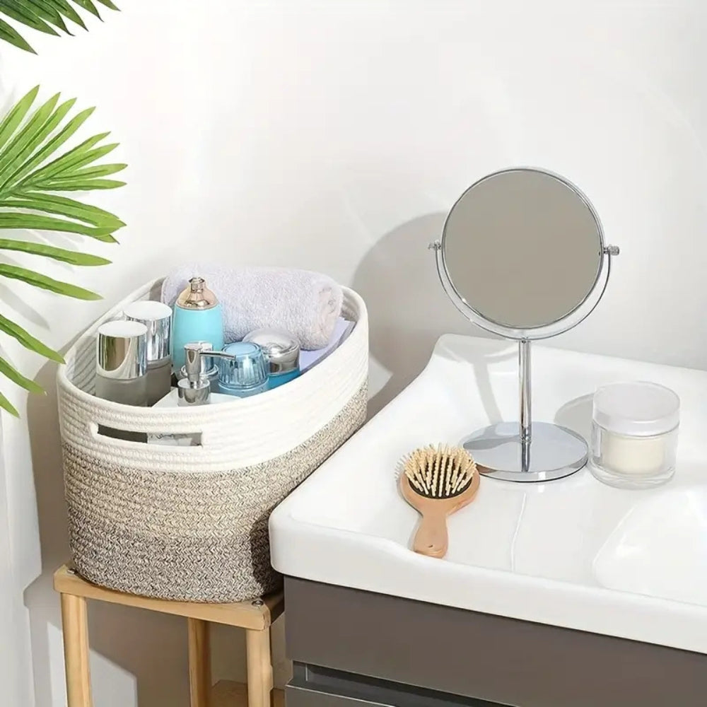 Waverly Storage Basket - Woven Cotton, Ombre Design 6