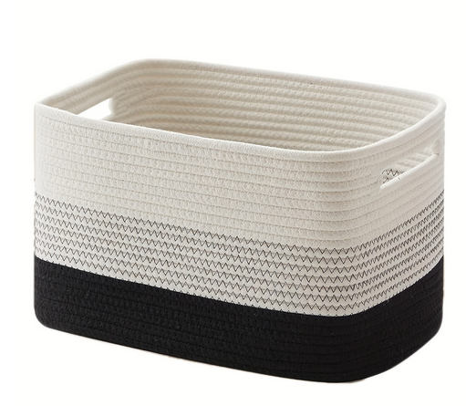 Waverly Storage Basket - Woven Cotton, Ombre Design 9