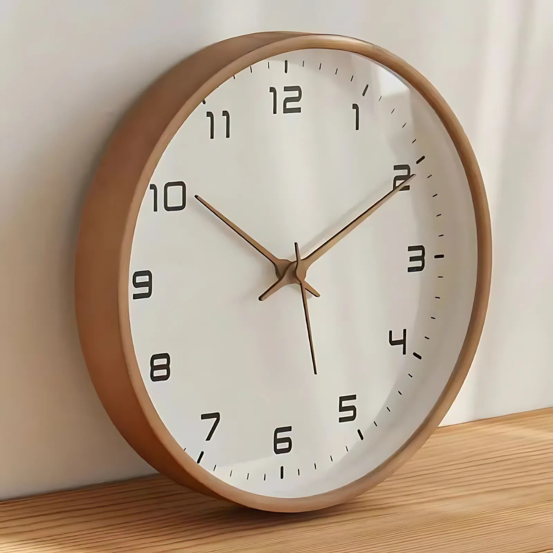 Wesley Modern Wall Clock - Wooden Silent Quartz Design 2