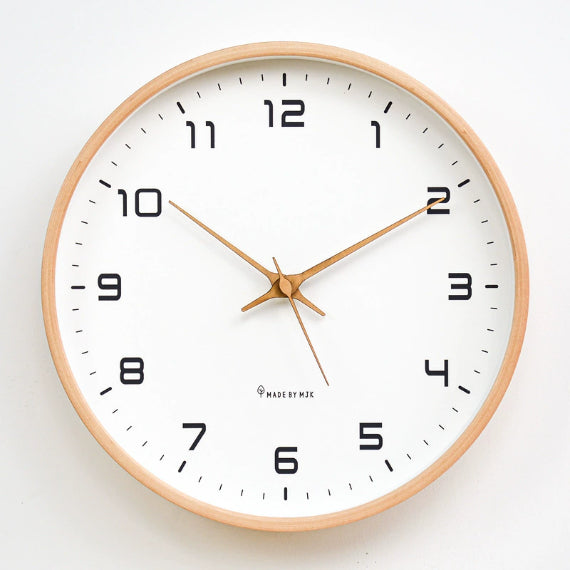 Wesley Modern Wall Clock - Wooden Silent Quartz Design 3