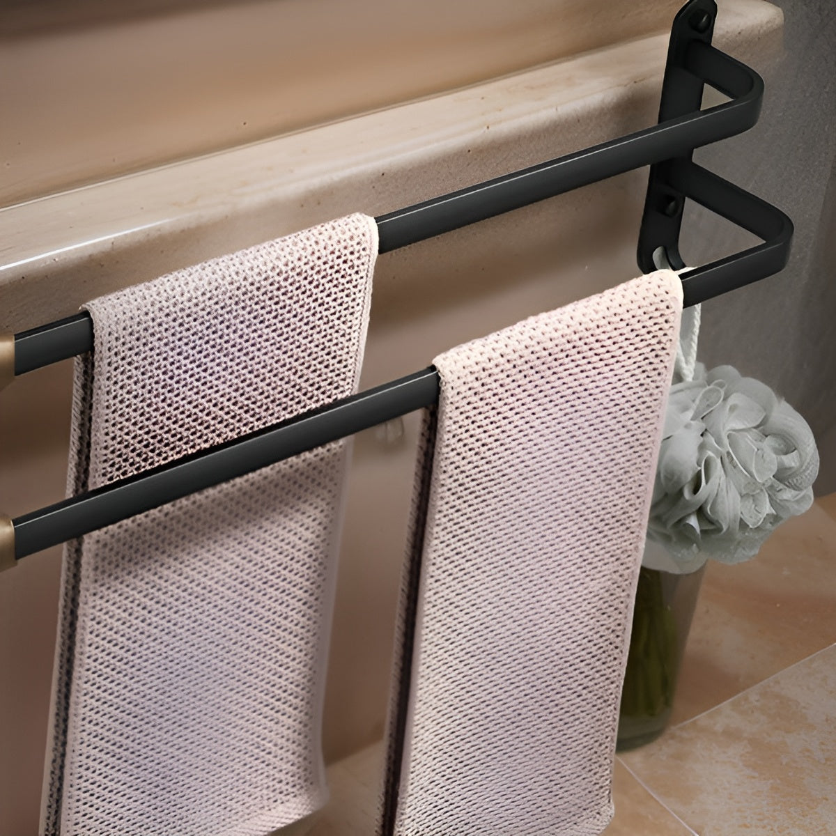 Wesley Towel Rack - Matte Black, 3-Tier Space-Saving Design 3